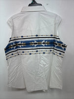 New Women’s Cumberland White Deign Short Sleeve Pearl Snap XL II-28