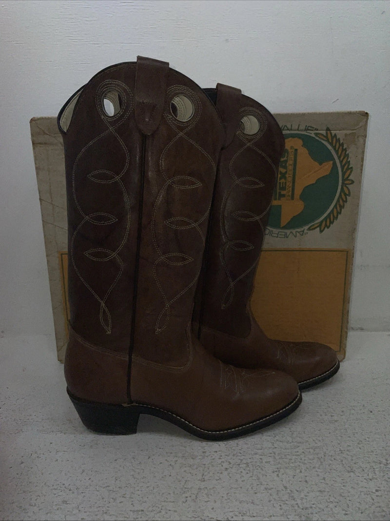 New Women’s Brown Texas Brand Cowboy Boots. B 191 4.5 4 1/2 B. 2-61