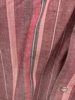 New Men’s H Bar C Pink Stripe Long Sleeve Pearl Snap Large X-54