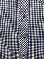 New Women’s Dickson Jenkins Blue Checker Long Sleeve Pearl Snap Size 32 LL-78