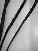 New Silver Fox Brown Genuine Leather Red Braided English 60” Reins #20-8578 Y-22