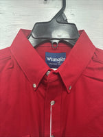 New Men’s Wrangler Red Western Long Sleeve Button Up 16.5 X 34 Large V-61