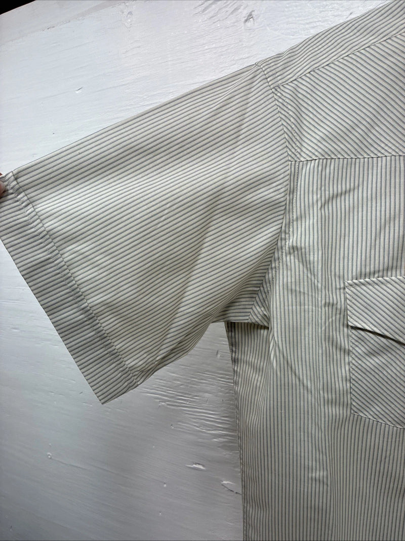 New Men’s White Horse Yellow Stripe Short Sleeve Pearl Snap Large CC-45