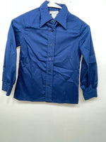 New Women’s Blue Fenton Long Sleeve Button Up Shirt #15328 3B-107