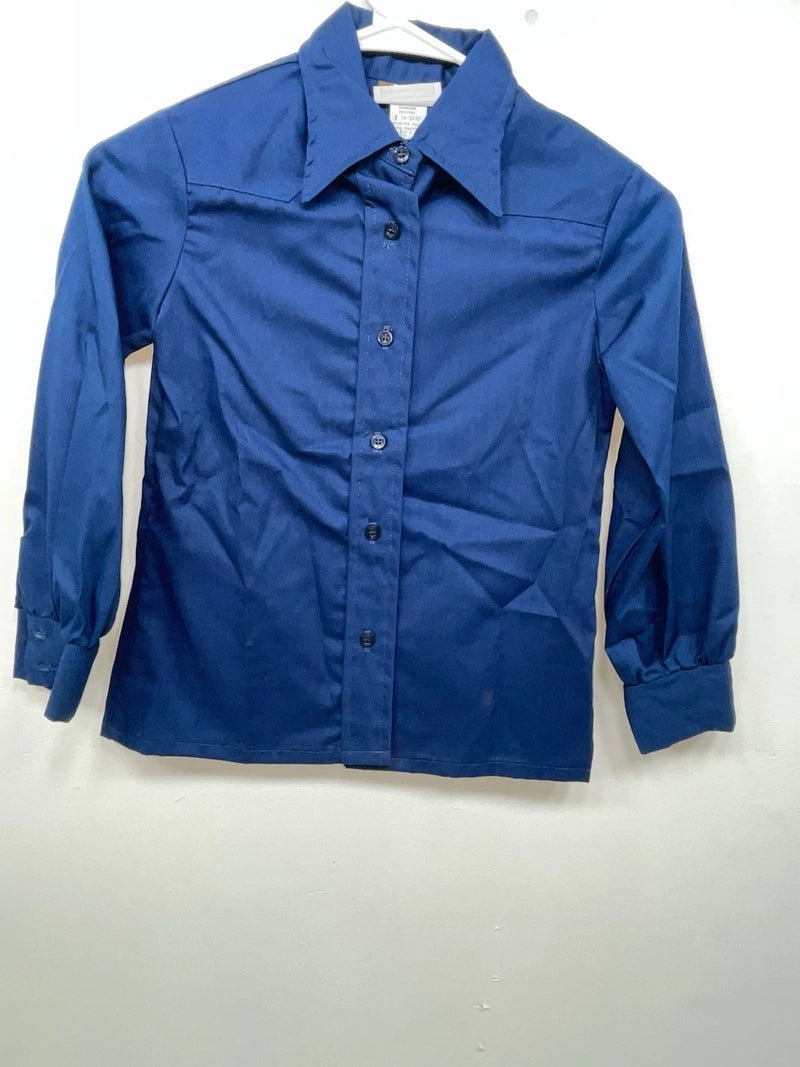 New Women’s Blue Fenton Long Sleeve Button Up Shirt #15328 3B-107