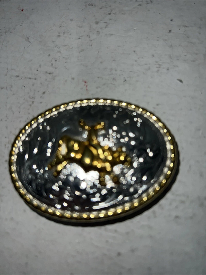 New Children’s Gold Silver Bull Rider Belt Buckle. F-14