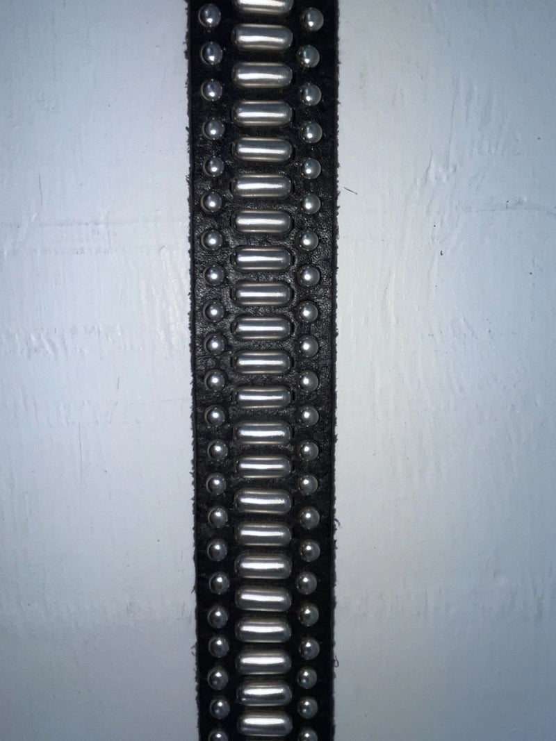 New Black Genuine Leather Nocona Silver Stud 32” Belt #N1311999 Z-133