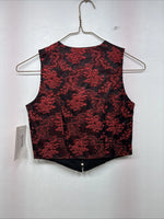 New Women’s 1849 RanchWear Red Designed Sleeveless Zip Up Vest Small YY-55