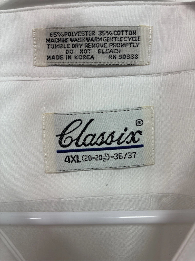 New Classix White Long Sleeve Button Up English Shirt 20-20.5 4XL X-101