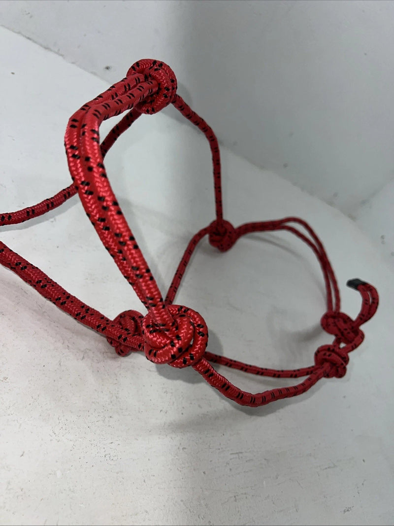 New Tough Red 1 Poly Rope Halter And 8” Lead Rope #50-1010 G-505