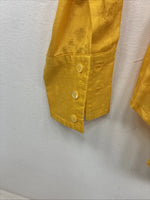 New Women’s Pioneer Wear Yellow Blue Long Sleeve Button Up Medium YY-77