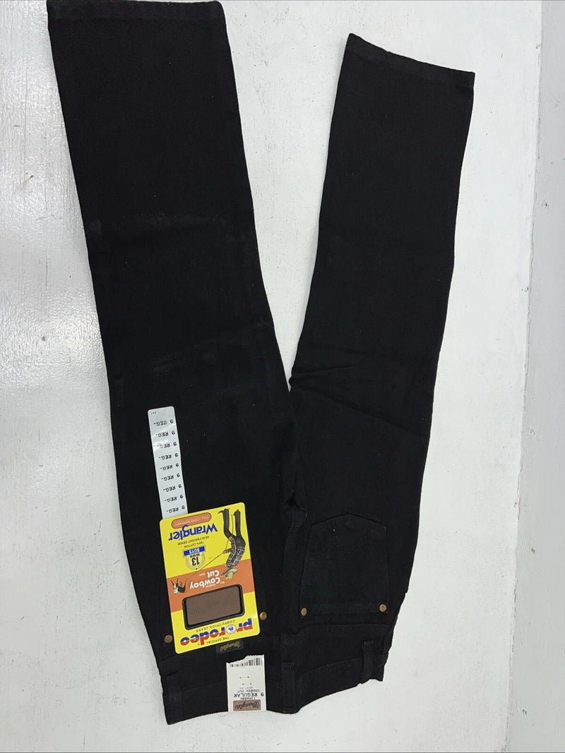 New Boys Black Wrangler Pro Rodeo Cowboy Cut Denim Jeans. 9 Regular C-14