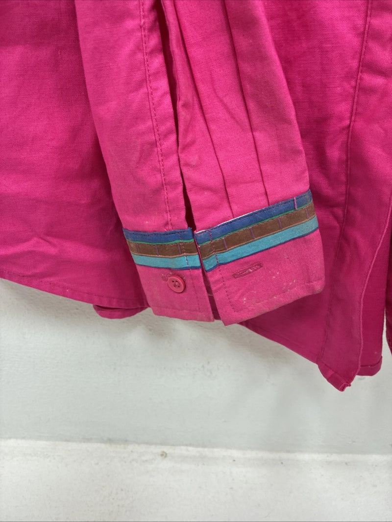 New Women’s Pink Design Long Sleeve Button Up XL TT-3