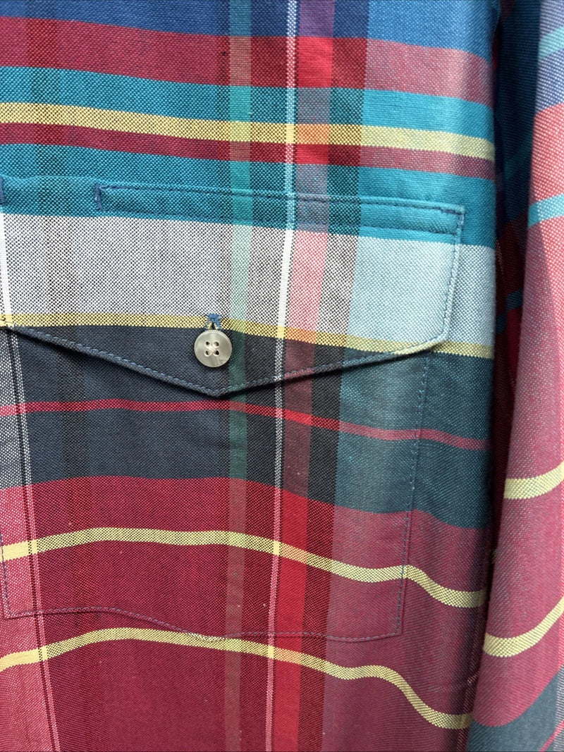 New Men’s Wrangler Multiple Color Plaid Long Sleeve Button Up 17 X 35 XL J-24