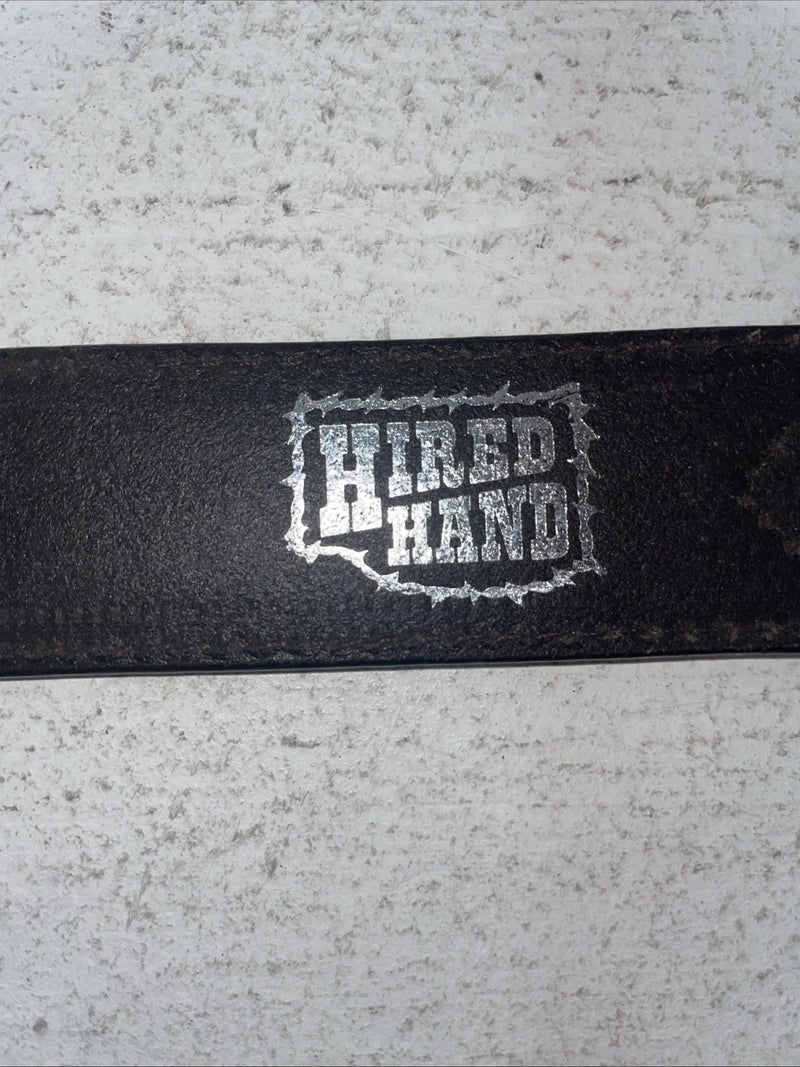 New Brown Genuine Leather Hired Hand Thread With Pendent 32” Belt #2620201 Z-20