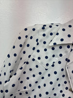 New Women’s Dickson Jenkins Blue Polkadot Long Sleeve Pearl Snap Size 30 MM-58