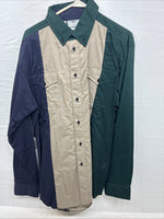 New Men’s Cowboy Thread Multicolor Long Sleeve Button Up Large CC-50 