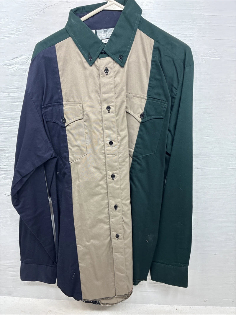New Men’s Cowboy Thread Multicolor Long Sleeve Button Up Large CC-50 
