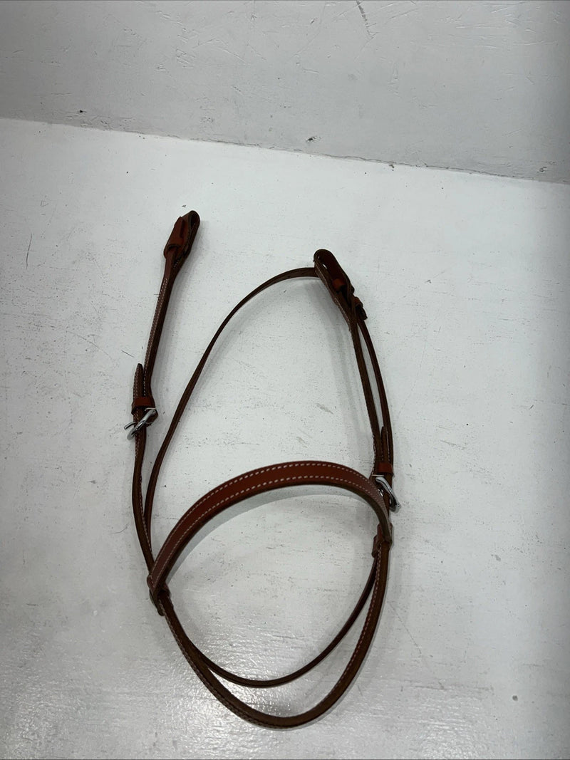 New Leather Trainer Dark Oil Browband Headstall Silver Buckles S-60