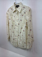 New Women’s Champion Western Yellow Floral Long Sleeve Pearl Snap 14 II-13
