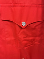 New Men’s H Bar C Simple Red Long Sleeve Pearl Snap 17.5 X 35 XL R-58