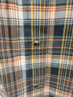 New Men’s Panhandle Slim Orange Plaid Long Sleeve Pearl Snap XS J-63