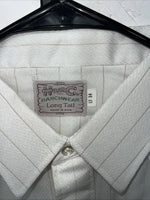 New Men’s HbarC Ranchwear White Gold Long Sleeve Pearl Snap Shirt 17x34 XL P-80