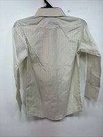 New Kids White Horse Yellow Stripe Long Sleeve Pearl Snap Small DD-130