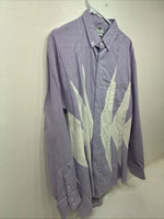 New Men’s Cowboy Threads Purple White Long Sleeve Button Up Medium KK-81