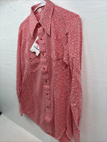 New Men’s Miller Pink Design Long Sleeve Pearl Snap 15 X 34 Medium K-66