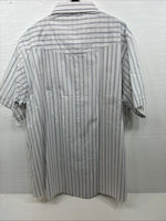 New Men’s ELY Cattleman White Stripe Like Short Sleeve Pearl Snap 3XL H-67