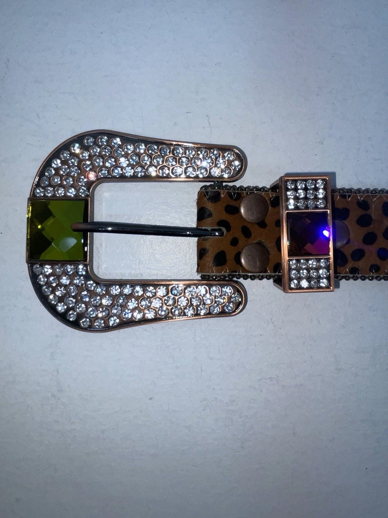 New Cheetah Print Genuine Leather Nocona Bling S Belt #N1330999 Z-98 
