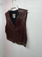 New Women’s 1849 Authentic Ranchwear Brown Show Vest Large E-603