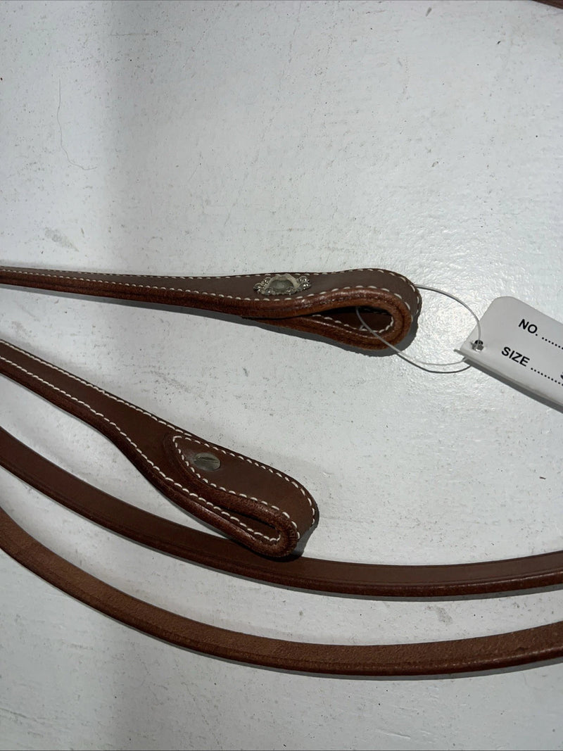 New Cowboy Pro Brown Leather 5/8” X 84” Split Reins #107AL W-6