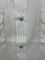 New Men’s Mesquite Off White Stripe Long Sleeve Pearl Snap 2XL H-44