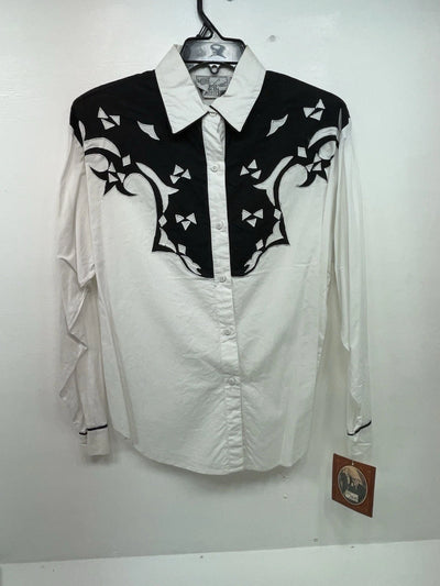 New Women’s Black White Mine & Bills Outfitters Longsleeve Button Up Shirt 3B-44