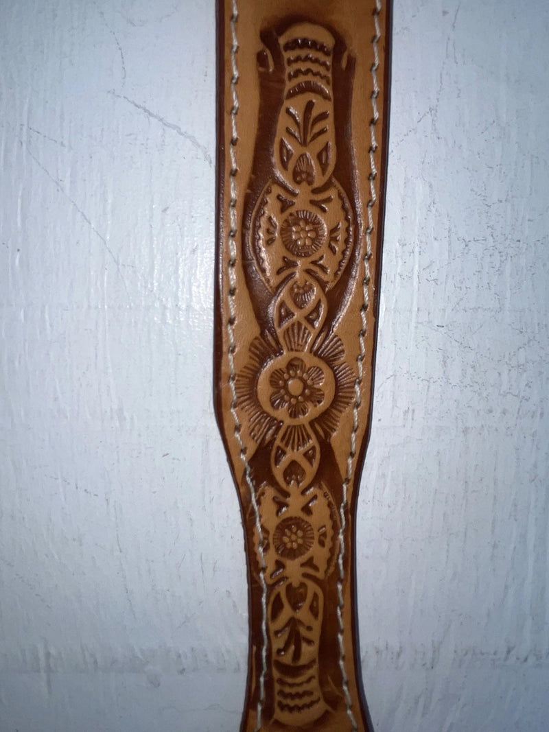 New Brown Genuine Leather Western Express Pendent And Tooled 32” Belt JJ-52