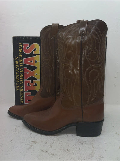 New Men’s Brown Texas Brand Cowboy Boots. M 50 10 D. 7-59
