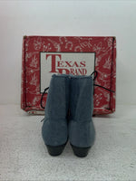 New Kids Blue Lace Up Texas Brand Cowboy Boots. C 9169161 12 D. 23-1