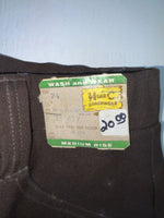 New Vintage Brown H Bar C Polyester Pants #MR477 SS-48