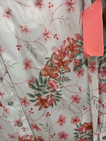 New Women’s Dickson Jenkins Pink Floral Long Sleeve Pearl Snap Size 32 MM-56