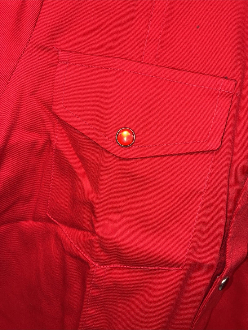 New Boys Western Express Red Long Sleeve Pearl Snap Medium DD-115