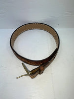 New Blue Genuine Leather Longhorn Tooled 32” Belt #82829 JJ-39