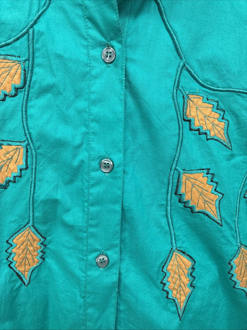 New Women’s Mine & Bills Blue Design Long Sleeve Button Up Small DD-107
