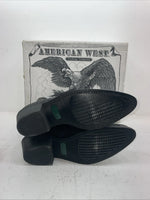 New Men’s Black American West Cowboy Boots. 68610 10 E W. 6-90