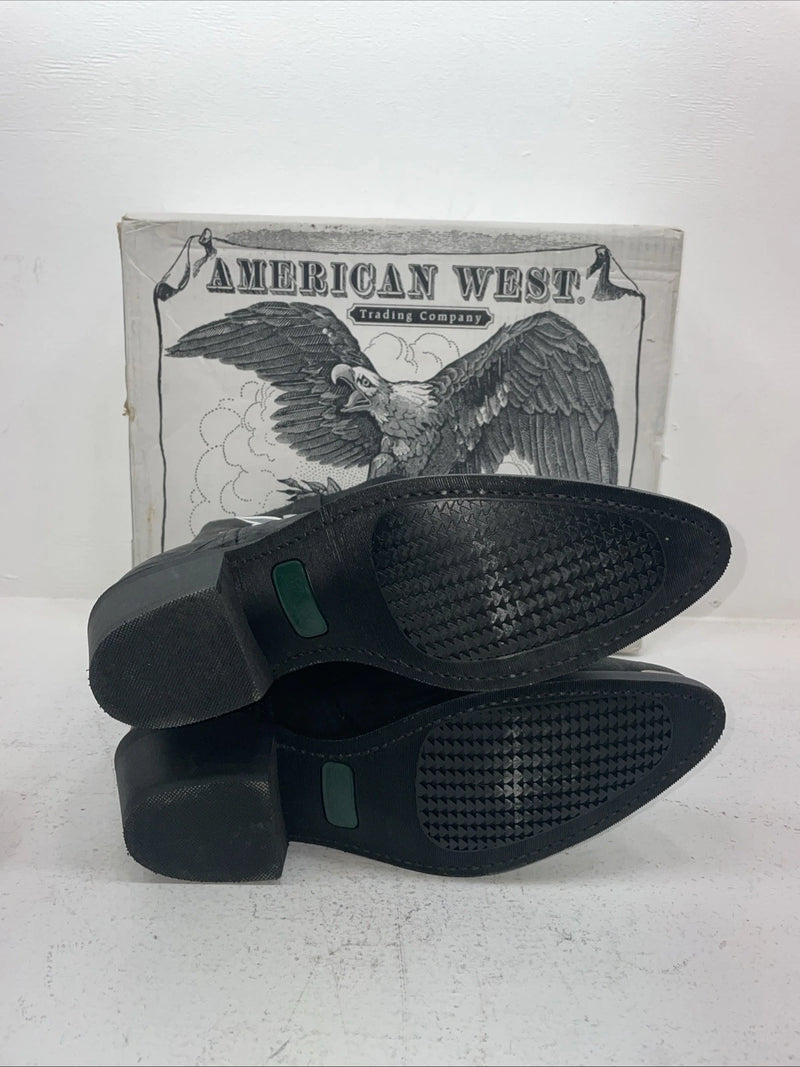 New Men’s Black American West Cowboy Boots. 68610 10 E W. 6-90