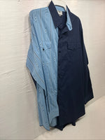 New Men’s Cowboy Threads Blue Half Design Long Sleeve Button Up XL M-75