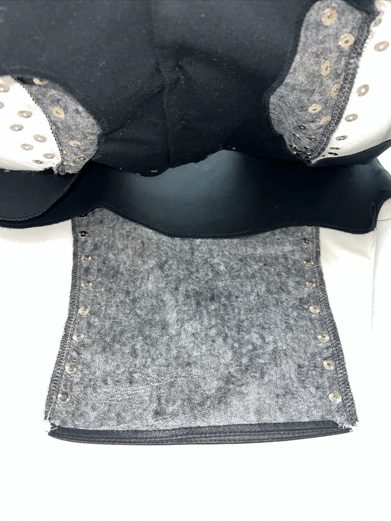 New Women’s 1849 Authentic Ranchwear Black White Western Vest XL #2929 UU-35