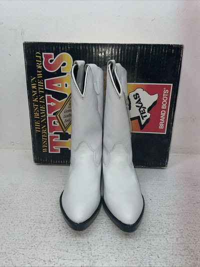 New Kids White With Fringe Texas Brand Cowboy Boots. C 2697 13.5 13 1/2 D. 23-90