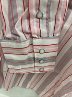 New Women’s Panhandle Slim Pink Stipe Long Sleeve Pearl Snap 16 XL X-48